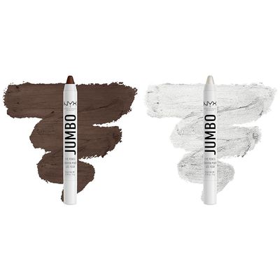 NYX PROFESSIONAL MAKEUP Jumbo Eye Pencil Blendable Eyeshadow Stick & Eyeliner Pencil Bundle - Frappe (Chocolate Brown) & Cottage Cheese