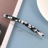 2 Pack Long Slim Curved Shiny French Barrettes Tortoise Shell Clips for Thick Hair Metal Spring Clips Barrette Ponytail Hair Grip No Slip Workouts Hairpins Chic Styling (Black and White) view 3