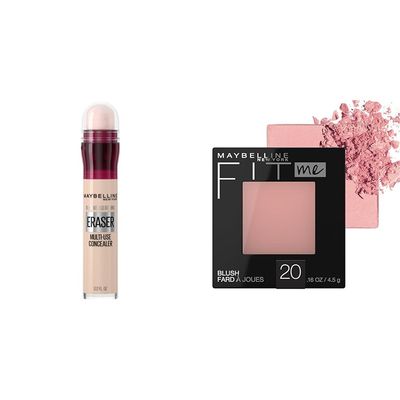 Maybelline Instant Age Rewind Dark Circles Concealer with Fit Me Blush in Mauve, 1 Count Each