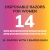 BIC Soleil Smooth Colors Women's Disposable Razors With Aloe Vera and Vitamin E Lubricating Strip, 3 Blades, 14 Count and 10 Count view 3