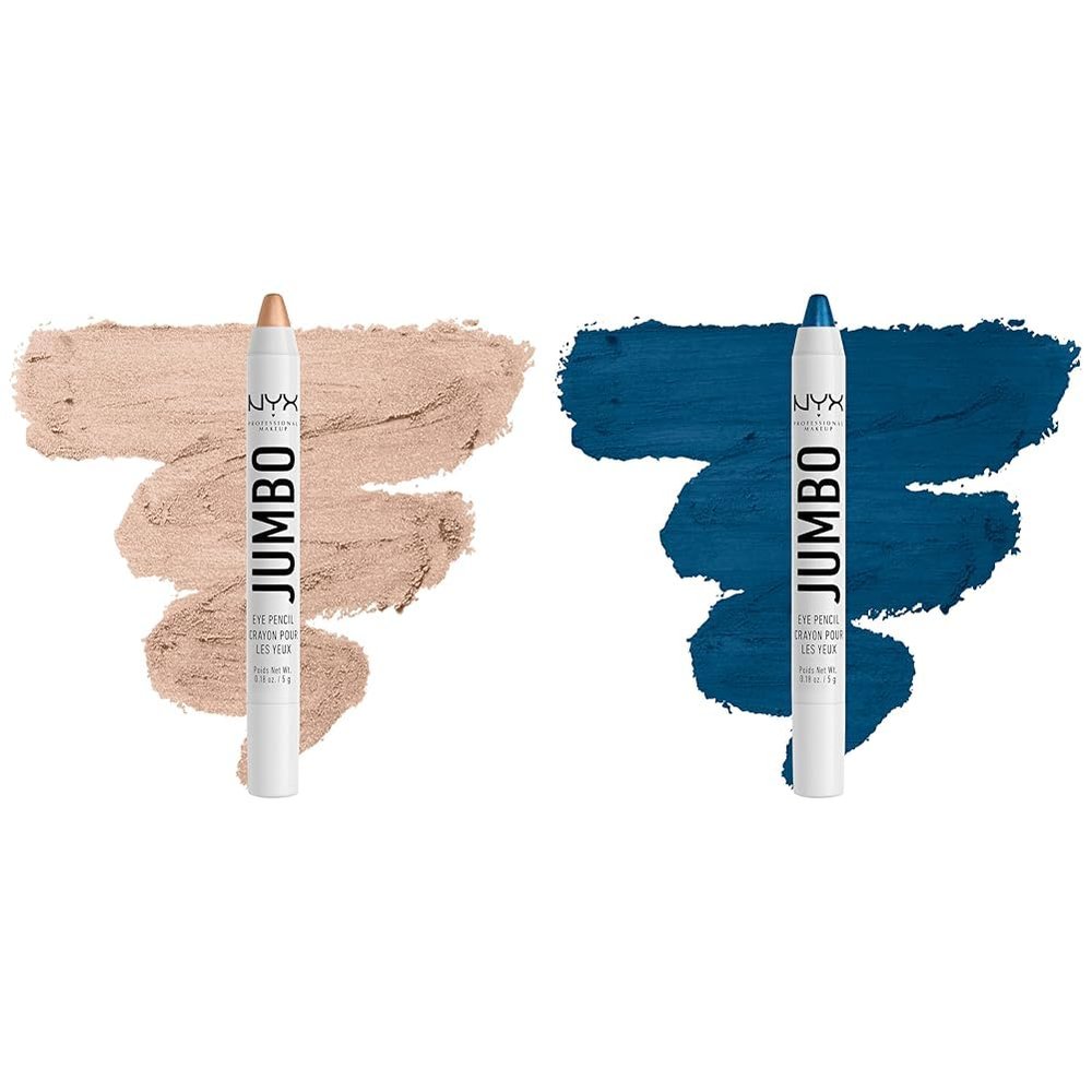 NYX PROFESSIONAL MAKEUP Jumbo Eye Pencil Bundle - Frosting (Champagne) & Blueberry Pop (Blue)