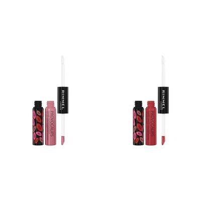 Rimmel London Provocalips 16hr Kiss-Proof Lip Color Bundle - 430 Wish Upon A Berry & 750 Heart Breaker, .14 fl.oz. Each