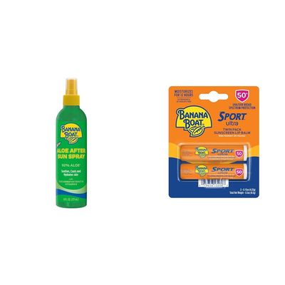 Banana Boat Aloe After Sun Spray and Lip Balm SPF 50 Twin Pack