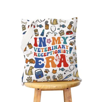 WCGXKO Vet Receptionist Gift - Unisex Adult Animal Rescue Gift (RECEPTIONIST ERA Tote)