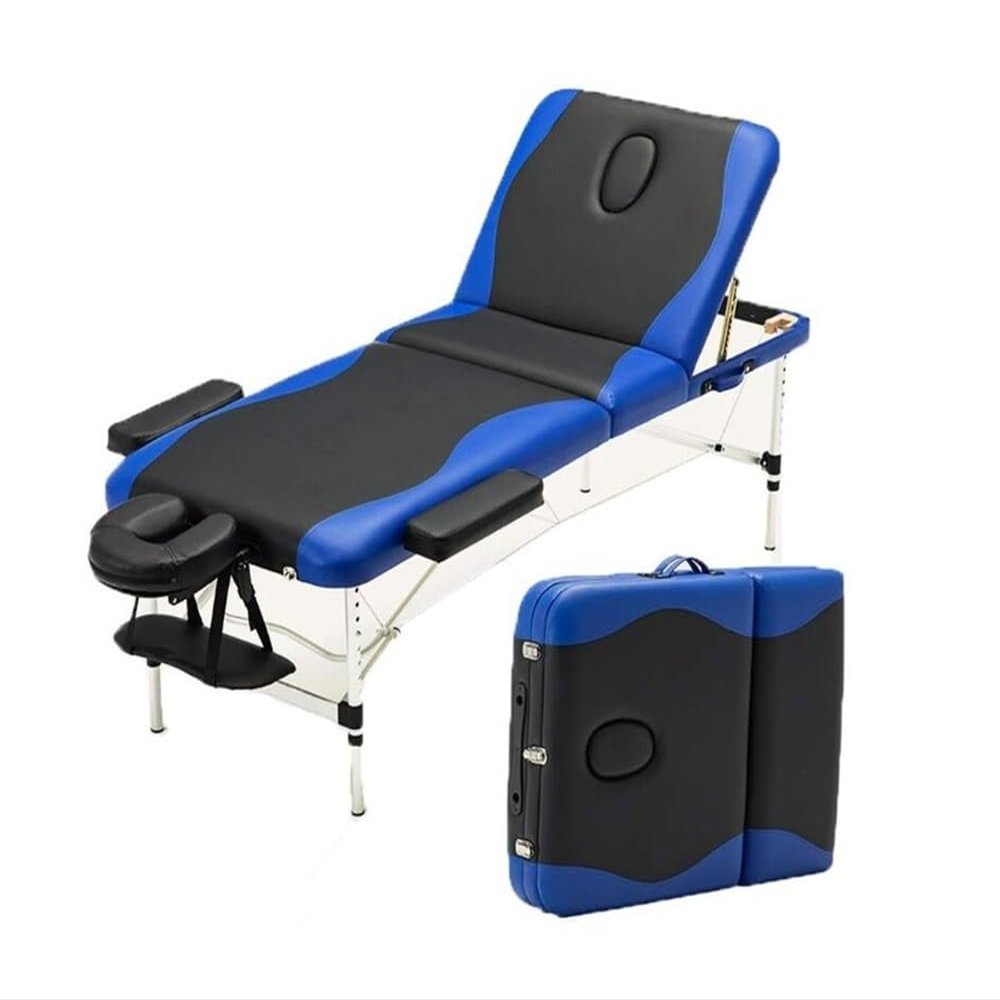 MAHWER Portable Massage Bed Spa Bed 73 inch Long 28 inch Wide Aluminium Height Adjustable Facial Salon Therapy Tattoo Bed with Carring Case (Color : A)
