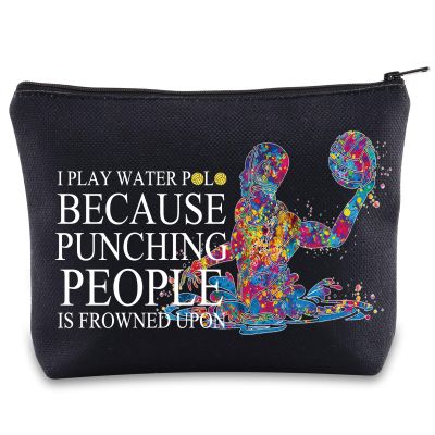 BWWKTOP Water Cosmetic Makeup Bag Water Player Gifts I Play Water Zipper Travel Bags Water Sports Merch (PLAY WATER)