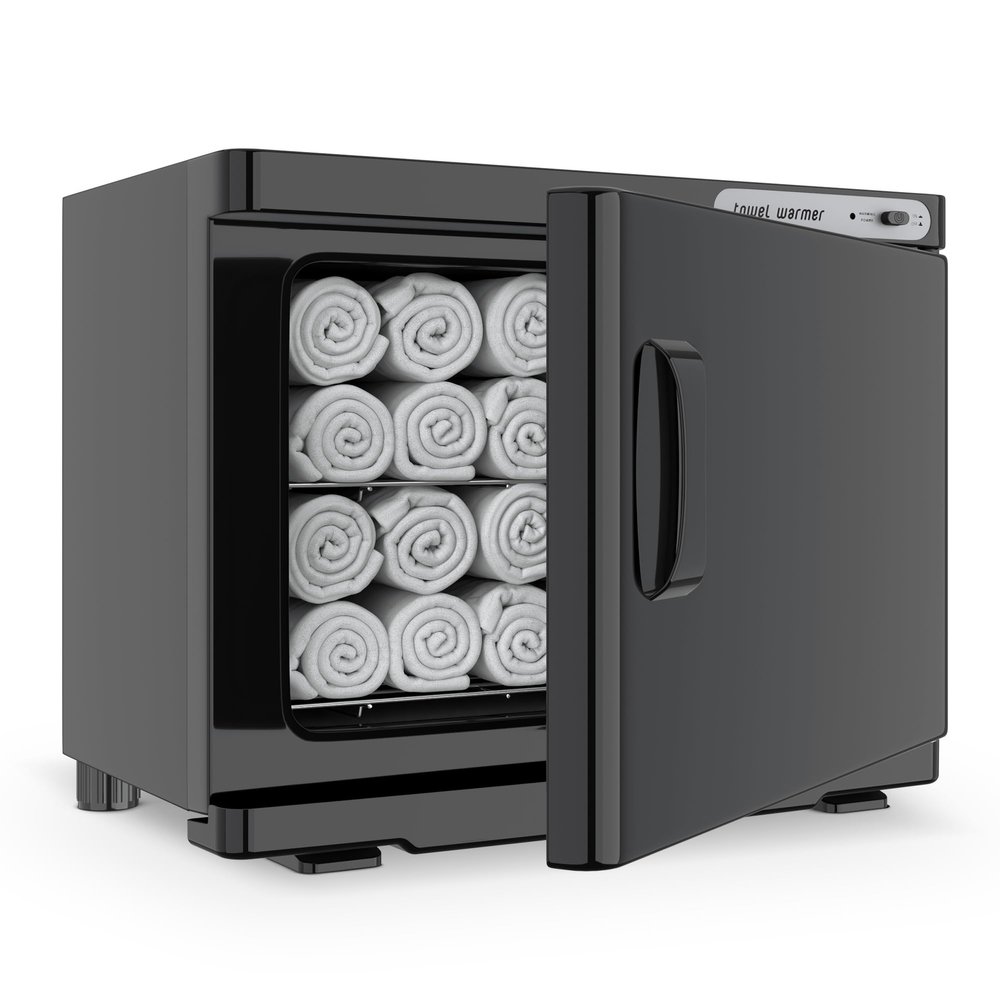 RyJaune Towel Warmer, 23L Towel Warmer Cabinet Can Hold 32 Wet Facial Towels,Hot Towel Warmer Use for Spa, Hair Beauty, Salon - Black