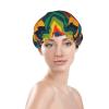 Chevron Wallpaper Shower Cap for Women Men Waterproof Hair Cap with Elastic Band Double Layered Bath Caps Reusable Bathing Shower Caps for all Hair Types view 3