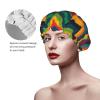 Chevron Wallpaper Shower Cap for Women Men Waterproof Hair Cap with Elastic Band Double Layered Bath Caps Reusable Bathing Shower Caps for all Hair Types view 4