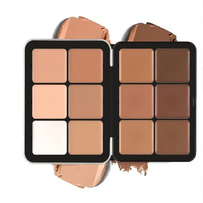 12-Color Concealer & Blush Cream Palette, 2-In-1 Cream Blush Palette, Long-Wearing Full Coverage Makeup Full Coverage Make-up Highlight Blush Palette Face Cosmetics Makeup (12-2)