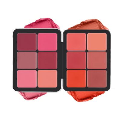 12-Color Concealer & Blush Cream Palette, 2-In-1 Cream Blush Palette, Long-Wearing Full Coverage Makeup Full Coverage Make-up Highlight Blush Palette Face Cosmetics Makeup (12-B)
