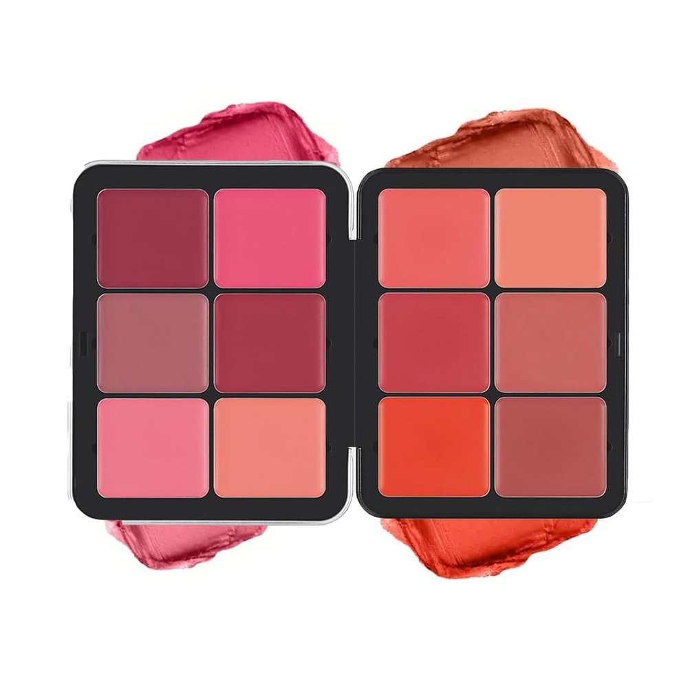 12-Color Concealer & Blush Cream Palette, 2-In-1 Cream Blush Palette, Long-Wearing Full Coverage Makeup Full Coverage Make-up Highlight Blush Palette Face Cosmetics Makeup (12-B)