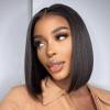 4 * 4 Ex-lace Human Hair Wig for Woman Black Straight (8inch) view 4