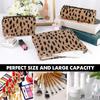 3 Pcs Makeup Bag Cosmetic Bag Set for Girls Women Travel Organizer Bathroom Toiletry Pouch Large Capacity Storage Bag (Leopard Brown) view 2
