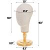 Peohud 21 Inch Mannequin Head, Canvas Wig Head Stand with Detachable Wood Stand, Linen Hat Display Model Head for Caps, Headdress, Wig Making view 2