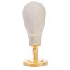 Peohud 21 Inch Mannequin Head, Canvas Wig Head Stand with Detachable Wood Stand, Linen Hat Display Model Head for Caps, Headdress, Wig Making view 3