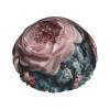 Luxurious Fabrics Shower Cap for Women Men Waterproof Hair Cap with Elastic Band Double Layered Bath Caps Reusable Bathing Shower Caps for all Hair Types view 1