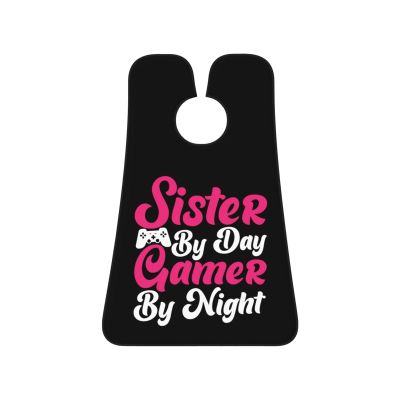 ZKLCRYTR Sister By Day Gamer By Night Men's Beard Bib Apron Waterproof Smooth Surface Beard Apron Durable Foldable Beard Hair Men's Gift