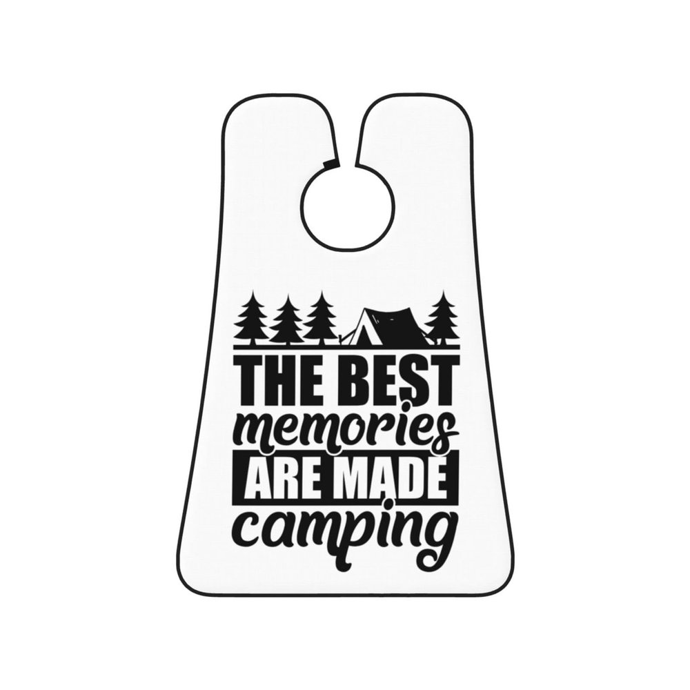 ZKLCRYTR The Best Memories Are Made Camping Men's Beard Bib Apron Waterproof Smooth Surface Beard Apron Durable Foldable Beard Hair Men's Gift