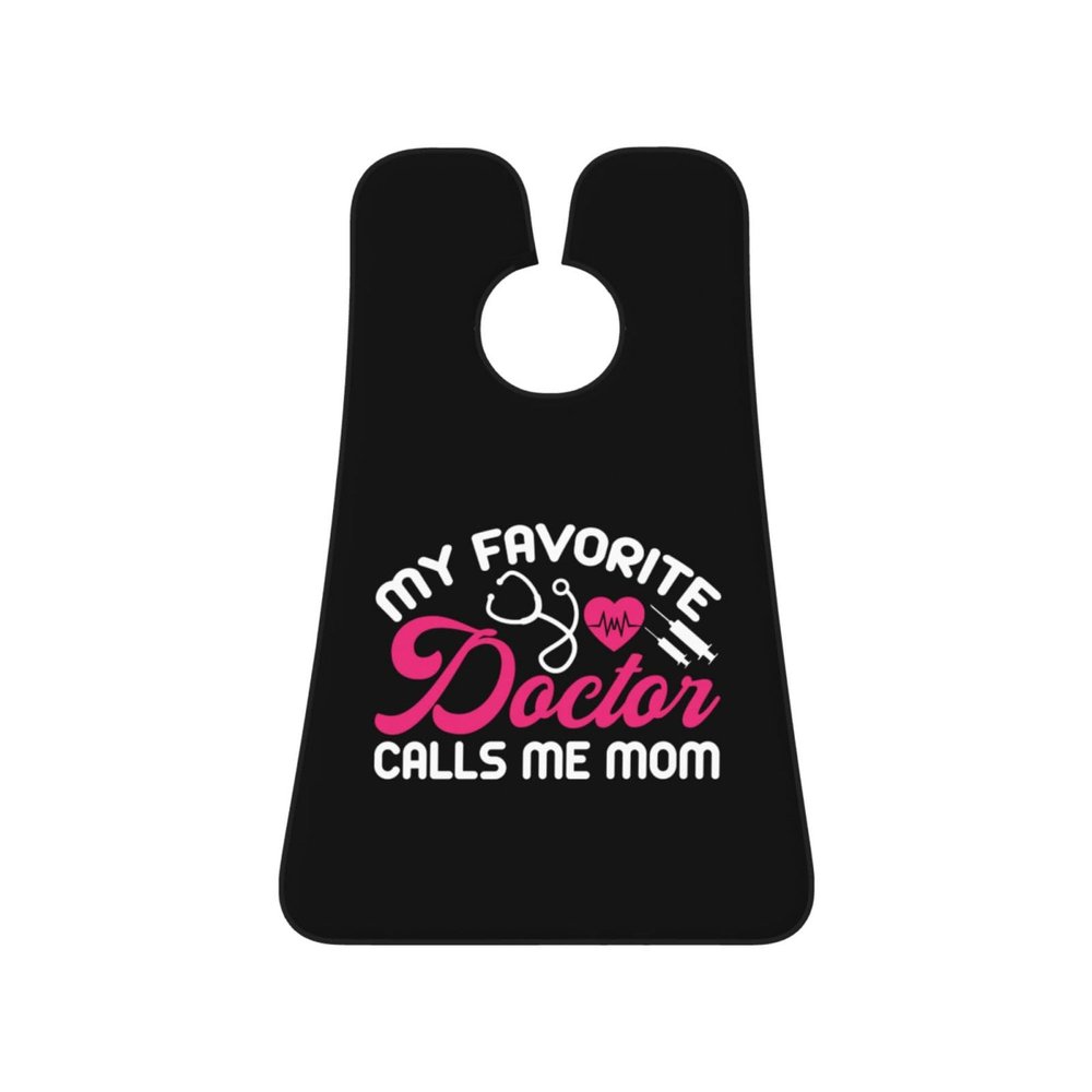 ZKLCRYTR My Favorite Doctor Calls Me Mom Men's Beard Bib Apron Waterproof Smooth Surface Beard Apron Durable Foldable Beard Hair Men's Gift