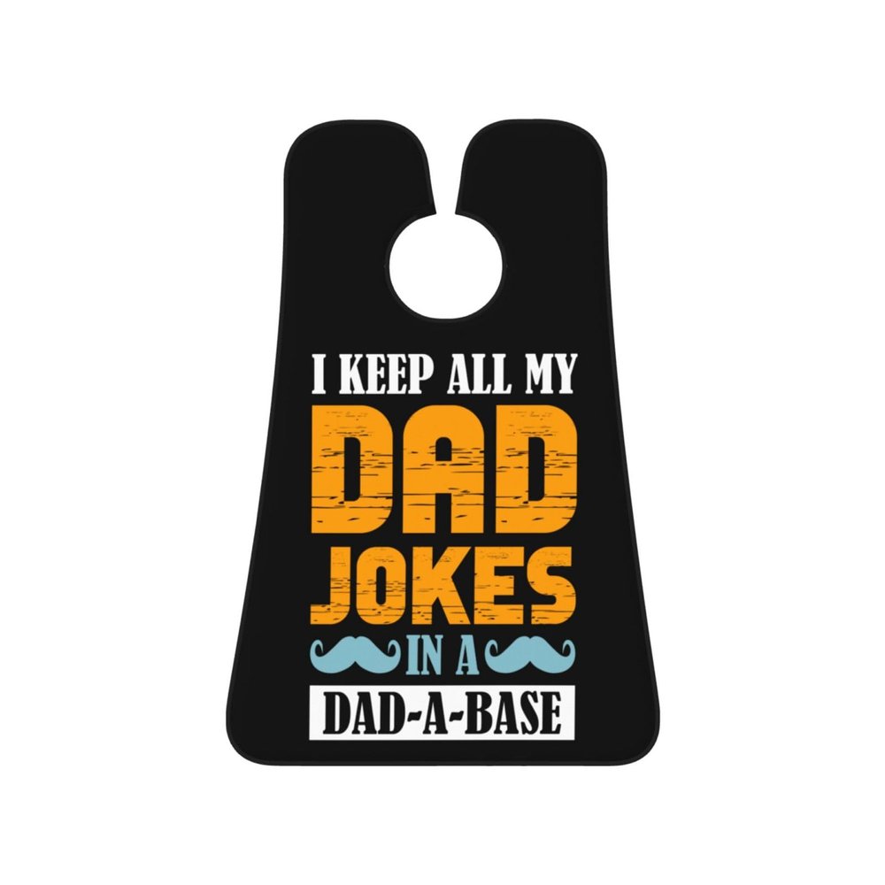 ZKLCRYTR I Keep All My Dad Jokes In A Dad A Base Men's Beard Bib Apron Waterproof Smooth Surface Beard Apron Durable Foldable Beard Hair Men's Gift