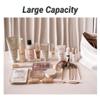 BIVIZKU Makeup Bag Large Capacity Makeup Pouch Travel Cosmetic Bag for Women Cosmetics Skincare Care Organizer with Compartments (Creamy White) view 4