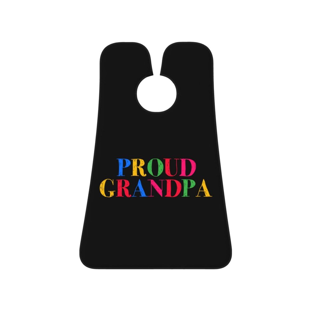 ZKLCRYTR Proud Grandpa Men's Beard Bib Apron Waterproof Smooth Surface Beard Apron Durable Foldable Beard Hair Men's Gift