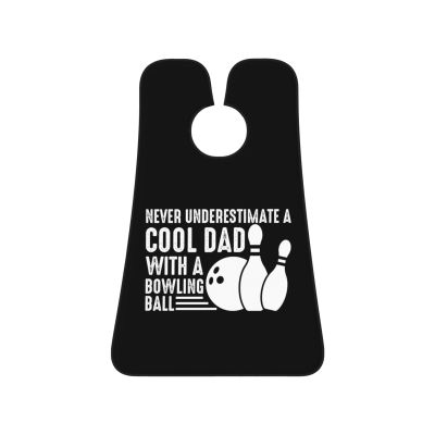 ZKLCRYTR Never Underestimate A Cool Dad With A Bowling Ball Men's Beard Bib Apron Waterproof Smooth Surface Beard Apron Durable Foldable Beard Hair Men's Gift