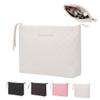 BIVIZKU Checkered Makeup Bag Large Capacity Makeup Pouch Travel Cosmetic Bag for Women Cosmetics Skincare Care Organizer with Compartments (White Checkered) view 1