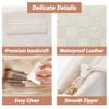 BIVIZKU Checkered Makeup Bag Large Capacity Makeup Pouch Travel Cosmetic Bag for Women Cosmetics Skincare Care Organizer with Compartments (White Checkered) view 4