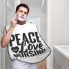 ZKLCRYTR Peace Love Nursing Men's Beard Bib Apron Waterproof Smooth Surface Beard Apron Durable Foldable Beard Hair Men's Gift view 2
