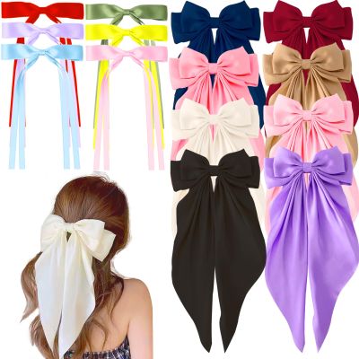 14 Pcs Hair Bows for Women, Bow Hair Clips with Long Tail, Coquette Bows Hair Ribbons, Big Hair Bow Cute Hair Accessories(Girly)