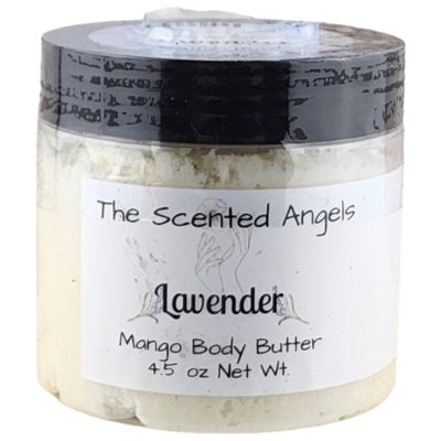 TSA Handmade Whipped Mango Lavender Body Butter Cream, Luxury Body Lotion for Dry Skin, Daily Moisturizing Shea Butter, Sunflower Oil, Mothers, Fathers, Women, Men, Teens, 4.5 oz Jar