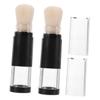 FRCOLOR 2pcs Press Dispense Makeup Brushes Refillable Bottle Soft Bristles Foundation and Blush Brush for Travel Loose Powder and Application view 1