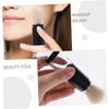 FRCOLOR 2pcs Press Dispense Makeup Brushes Refillable Bottle Soft Bristles Foundation and Blush Brush for Travel Loose Powder and Application view 3