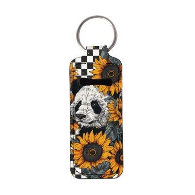 Baxinh Panda Printed Chapstick Holder Lipstick Sleeve Sunflower Pouch Lip Balm Portable Pocket Lip Gloss Tube Holder Chapsticks for Women Girl Travel