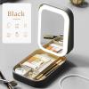 Dannir Travel Makeup Case with LED Mirror, Makeup Bag with Lighted Mirror, Cosmetic Storage Box, Christmas Portable Organizer Vanity Case for Women, Beauty Tool Accessories Rechargeable, Black view 3