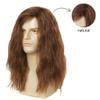 Siudus Mens Long Brown Curly Wig 70s 80s Side Part Synthetic Wigs Fluffy Halloween Cosplay Custome Daily Hair Wig view 2