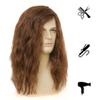 Siudus Mens Long Brown Curly Wig 70s 80s Side Part Synthetic Wigs Fluffy Halloween Cosplay Custome Daily Hair Wig view 3