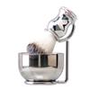 Grandslam Shaving Brush and Bowl Kit for Men, 3 in 1 Shaving Brush Set, Stainless Steel Shaving Bowl and Stand, Shaving Brush, Shaving Kit for Men, Silver view 1