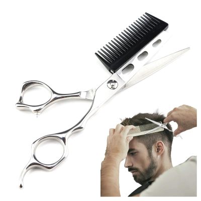 2 In 1 Hair Scissors With Comb, 6 Inch Professional Jp440c Steel, Hair Cutting Scissors, Hairdresser Scissors, Haircut Barber, Home Use for Man Woman Adults Kids (F)