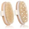 2 Pack Dry Brushing Body Brush, Natural Bristle Exfoliating Brush with Massage Nodes, for Lymphatic Drainage and Improving Skin Health and Reduces Acne view 1