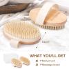 2 Pack Dry Brushing Body Brush, Natural Bristle Exfoliating Brush with Massage Nodes, for Lymphatic Drainage and Improving Skin Health and Reduces Acne view 2