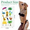 10 Sheets Hawaiian Temporary Tattoos Summer Topic Surfing Temporary Tattoo Sticker Coconut Tree Tattoo for Men Women Summer Holiday Sea Beach Party Favor Makeup Costume Supplies view 2