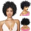 VAVANGA Short Afro Kinky Wigs for Women, 6inch Natural Crochet Braided Wig Synthetic Hair Afro Puff Twist Braids Wigs Dreadlocks Twisted Braiding Wig for Black Women(6", Black) view 1