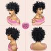 VAVANGA Short Afro Kinky Wigs for Women, 6inch Natural Crochet Braided Wig Synthetic Hair Afro Puff Twist Braids Wigs Dreadlocks Twisted Braiding Wig for Black Women(6", Black) view 2