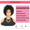 VAVANGA Short Afro Kinky Wigs for Women, 6inch Natural Crochet Braided Wig Synthetic Hair Afro Puff Twist Braids Wigs Dreadlocks Twisted Braiding Wig for Black Women(6", Black) view 4