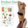 10 Sheets Hawaiian Temporary Tattoos Summer Topic Flamingo Temporary Tattoo Sticker Watch Coconut Tree Tattoo for Men Women Summer Holiday Sea Beach Party Favor Makeup Costume Supplies view 2