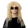MEDISIFA Mullet 70s 80s Wig with Bangs Long Disco Hair Curly Men Wigs for Mens Man Male Hippie Rocking 80s Them Party Cosplay Costume Anime Heat Resistant Synthetic Hair 70's Wig (Golden Blonde) view 2