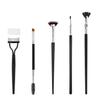 5pcs Makeup Brushes, Including Folding Angle Fan-Shaped Mascara Brush Scalloped Lash Brush Eyeliner Brush Foldable Steel Eyelash Separator Comb Double-Ended Eyebrow Brush for Women & Girls view 1